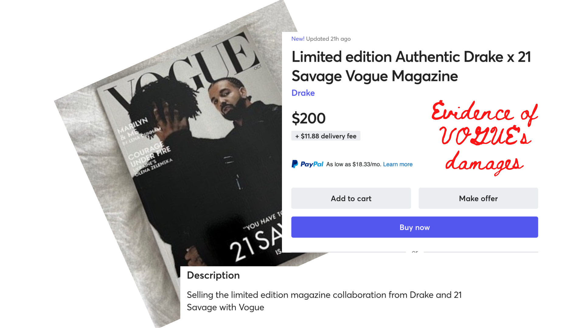 Vogue Sues Drake and 21 Savage Over Fake Magazine Cover